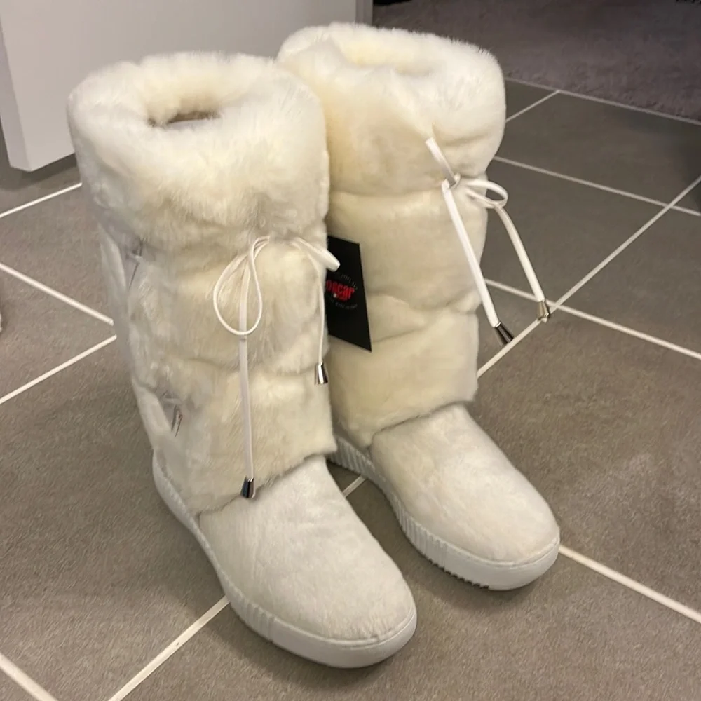 Oscar Sport Apres Glada Ecol after ski fur boots new hand made In Italy women’s